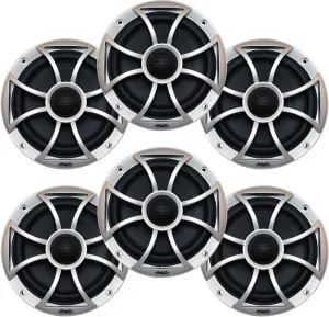 wet sounds Bundle: Three Pairs of XS 65i Series Black Cone Silver Grill 6.5" Speakers - 60 Watts RMS Each