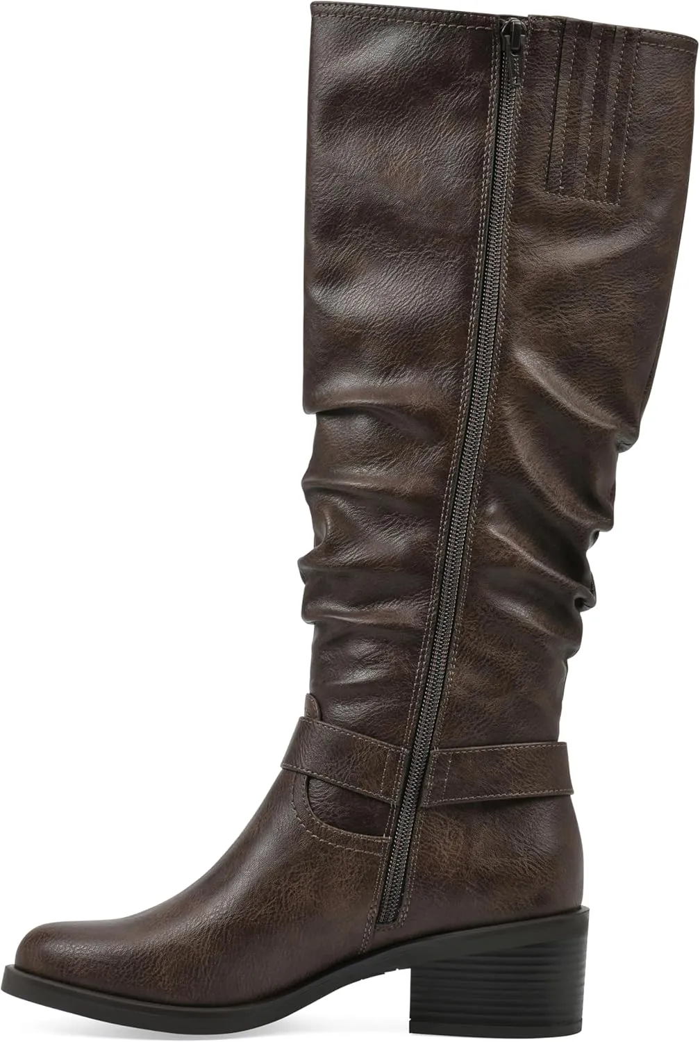 WHITE MOUNTAIN Women's Cushion Block Heeled Tall Shaft Western Riding Boot