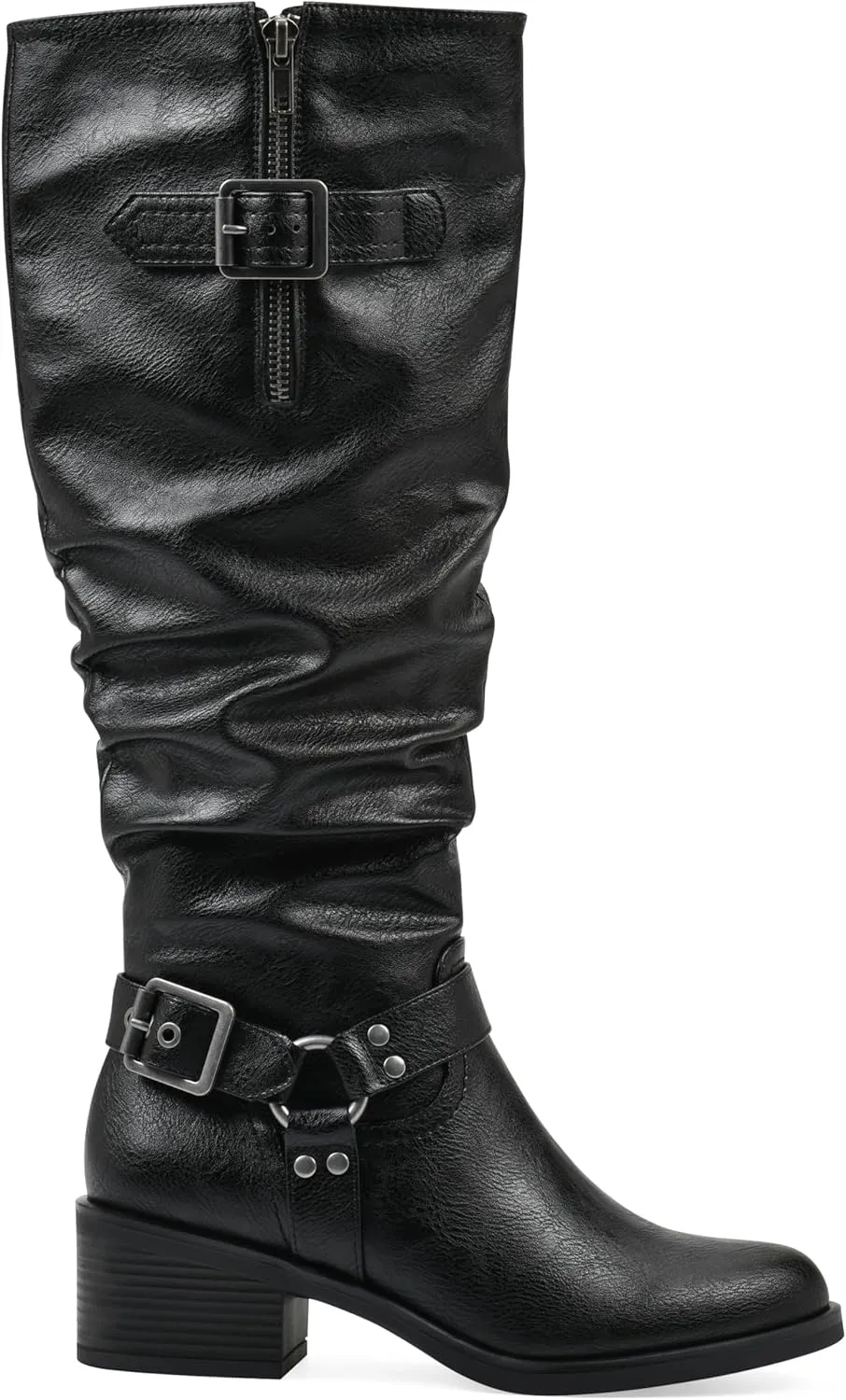 WHITE MOUNTAIN Women's Cushion Block Heeled Tall Shaft Western Riding Boot