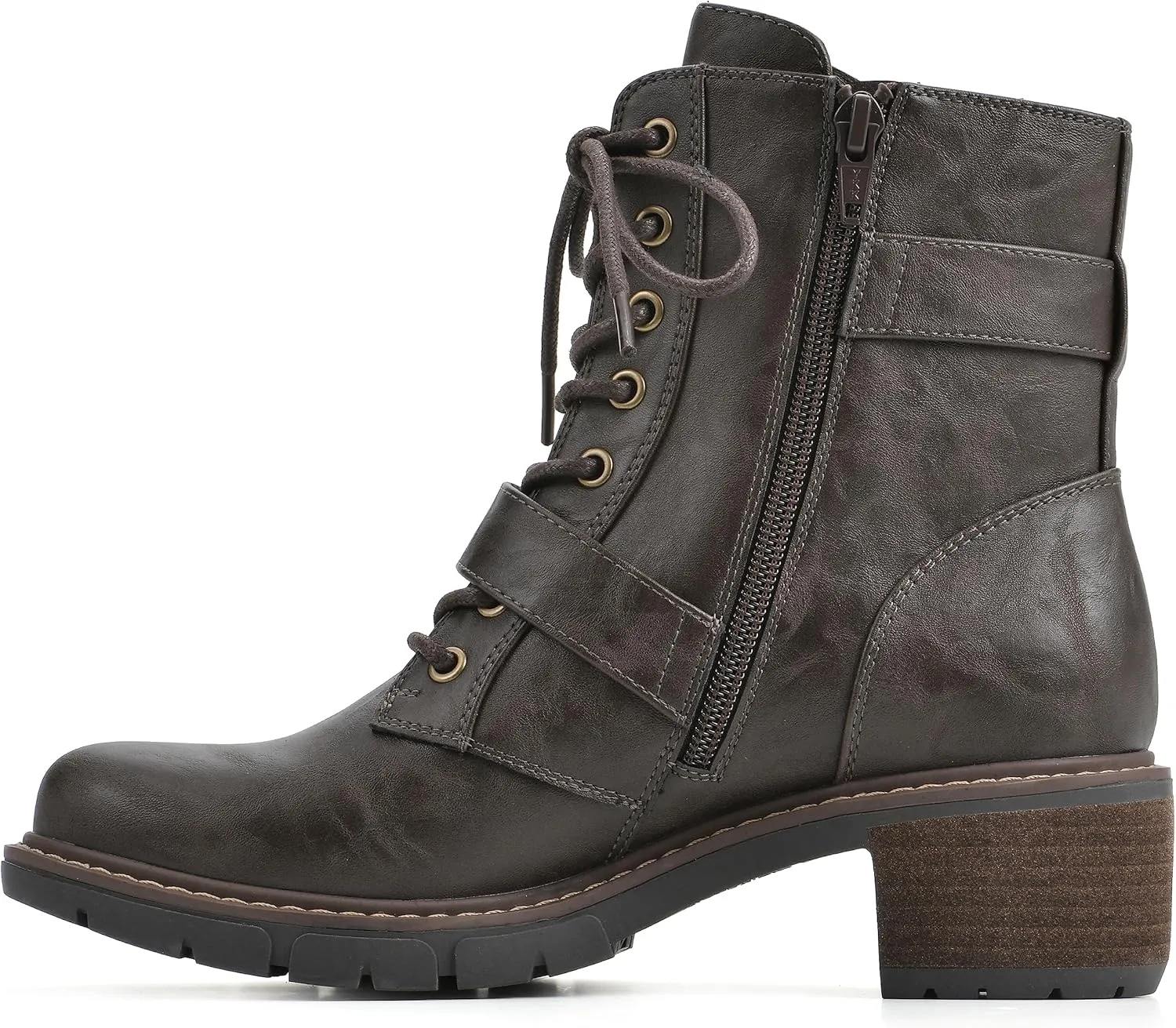 WHITE MOUNTAIN Women's Shoes Crank Block Heel Moto Boot