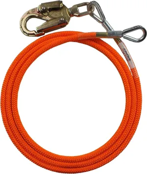 Wire Steel Core Flip Line Climbing Lanyard - 1/2 inch x 8 feet | Chainsaw Lanyard, Arborist Equipment for Climbing and Use with Spikes and Gaffs