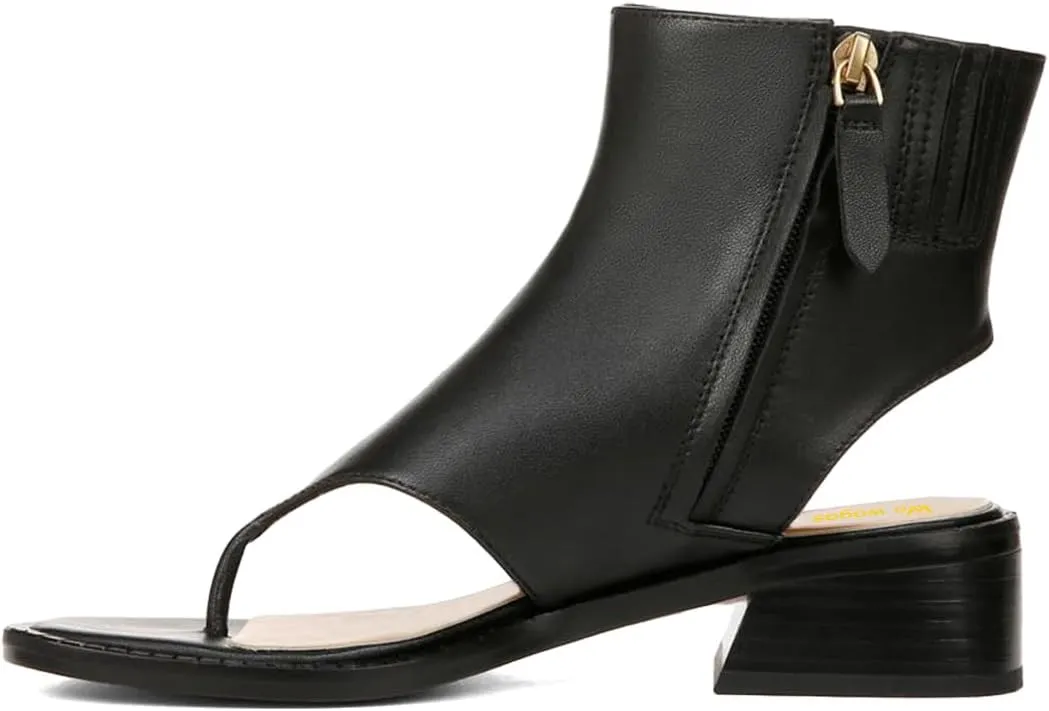 Women Ankle Sandals Boots Chunky Low Heels Flip Flop Open Toe Side Zippers Shoe Shopping Party Prom Size 4-16 US