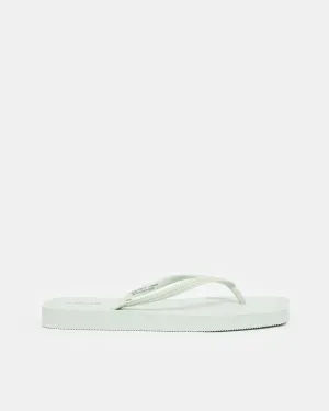 Women Green Square Toe Flip Flop