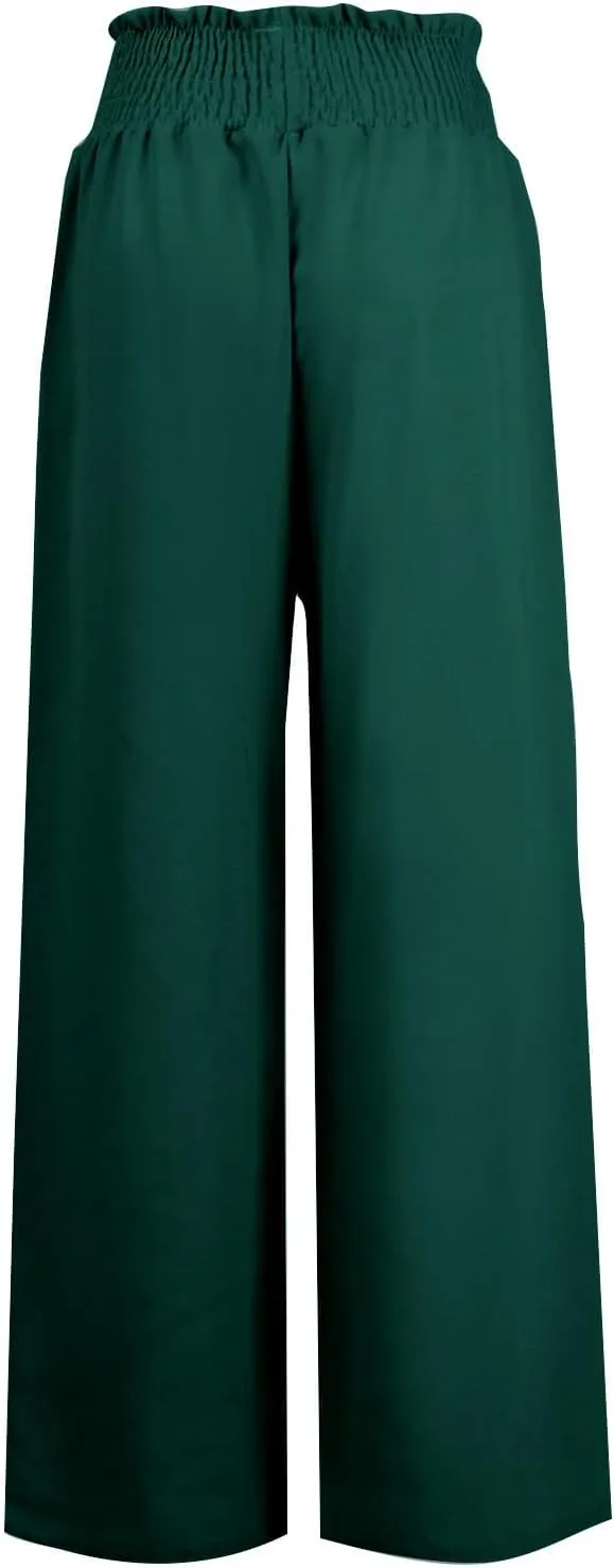 Women Loose Fit Pants for Women Linen High Cut Flare Wide Leg Straight Leg Basic Long Boot Cut Leg Summer Fall 2025