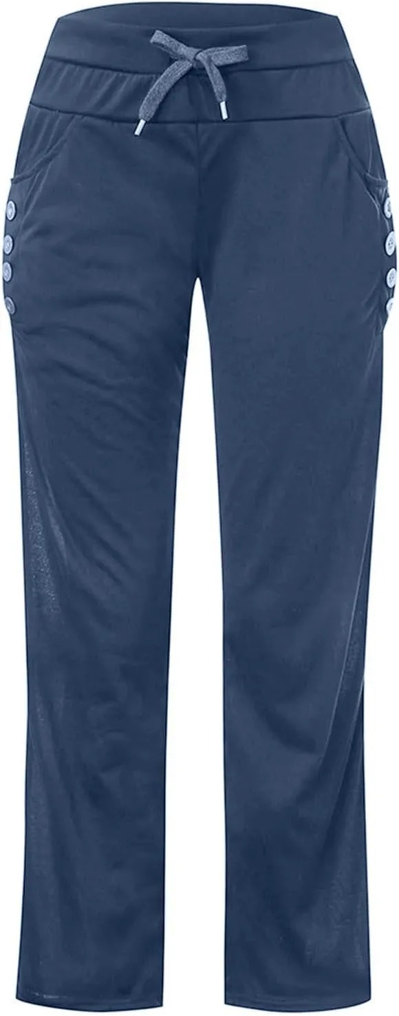 Women Loose Fit Pants for Women Sport Athletic Yoga Flare Wide Leg Tie Knot Basic Long Bootcut Leg Winter Fall 2025