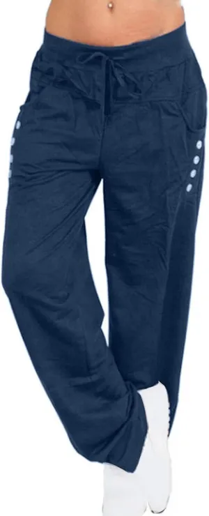 Women Loose Fit Pants for Women Sport Athletic Yoga Flare Wide Leg Tie Knot Basic Long Bootcut Leg Winter Fall 2025