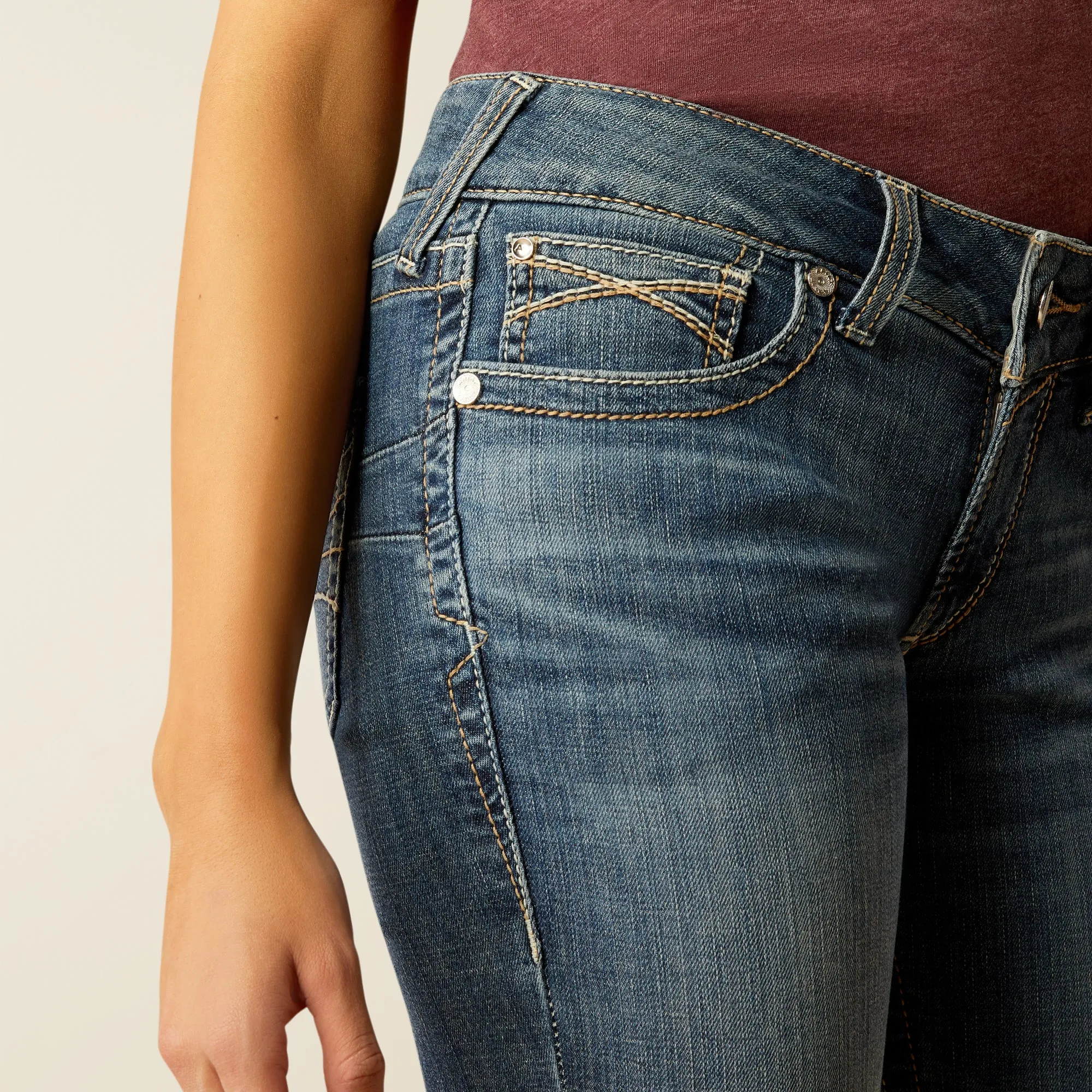 Women's Ariat Mid Rise Amora Boot Cut Jeans #10053527