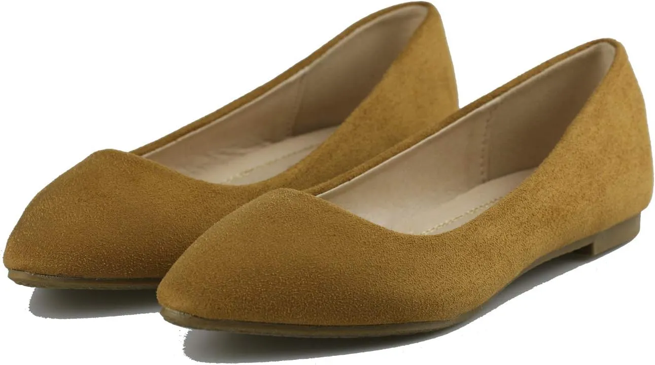 Women's Ballet Flats Pointed Toe Classic Slip On Loafer Shoes Suede/Patent Summer Wedding Shoes