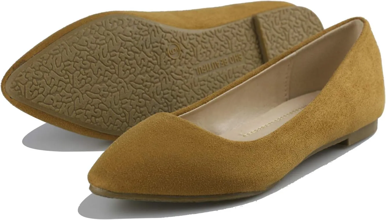 Women's Ballet Flats Pointed Toe Classic Slip On Loafer Shoes Suede/Patent Summer Wedding Shoes