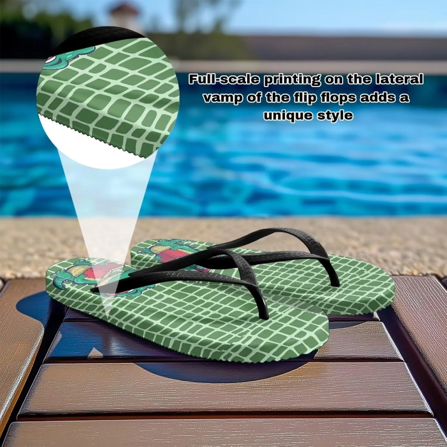 Women's Flip-Flops Cartoon Animal Pattern Slippers Women's Casual Beach Sandals Soft & Comfortable Sole