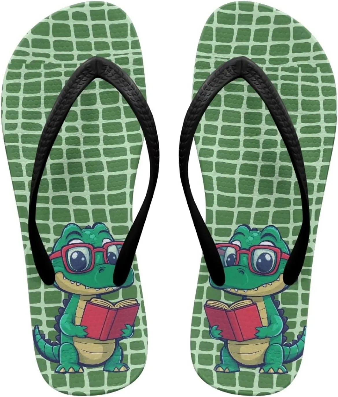 Women's Flip-Flops Cartoon Animal Pattern Slippers Women's Casual Beach Sandals Soft & Comfortable Sole