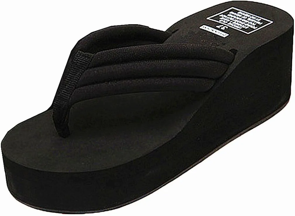 Womens Flip Flops Wedge Sandals High-Heeled Slippers