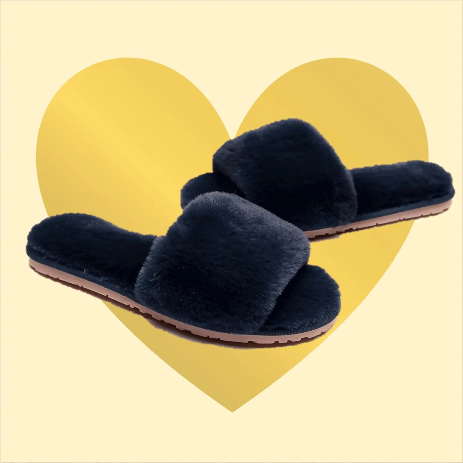 Women's Fuzzy Fluffy Furry Fur Slippers Flip Flop Open Toe Cozy House Memory Foam Sandals Slides Soft Flat Comfy Anti-Slip Spa Indoor Outdoor Slip on