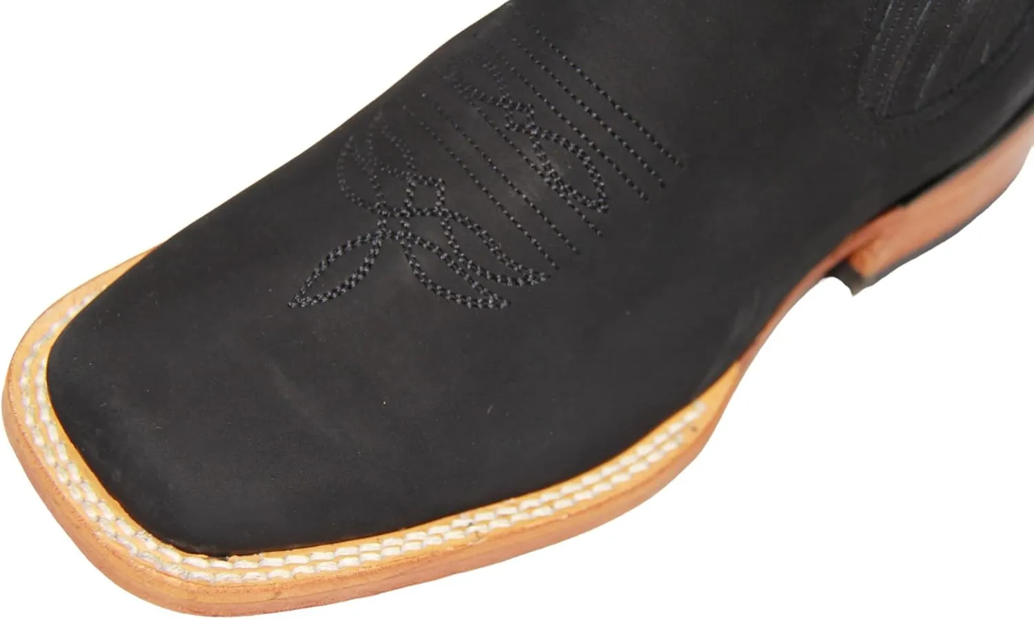 Women's Leather Short Ankle Cowboy Boots, Low Heel Western Bootie