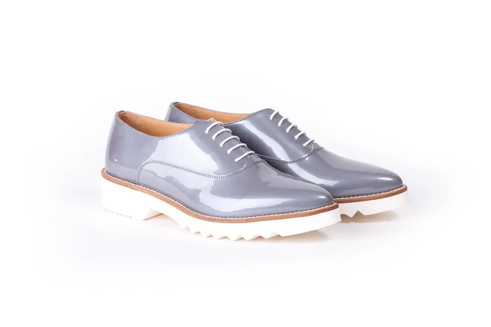 Women's Pastel Grey Patent Lace Up EX-318 (2017)