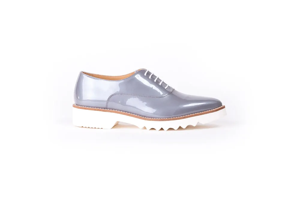 Women's Pastel Grey Patent Lace Up EX-318 (2017)