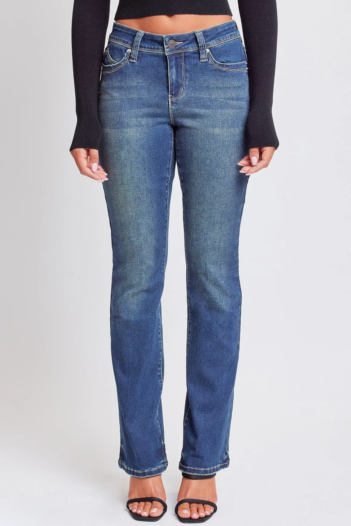 Women’s Sustainable WannaBettaButt Mid Rise Bootcut Jeans Jacket From YMI JEANS