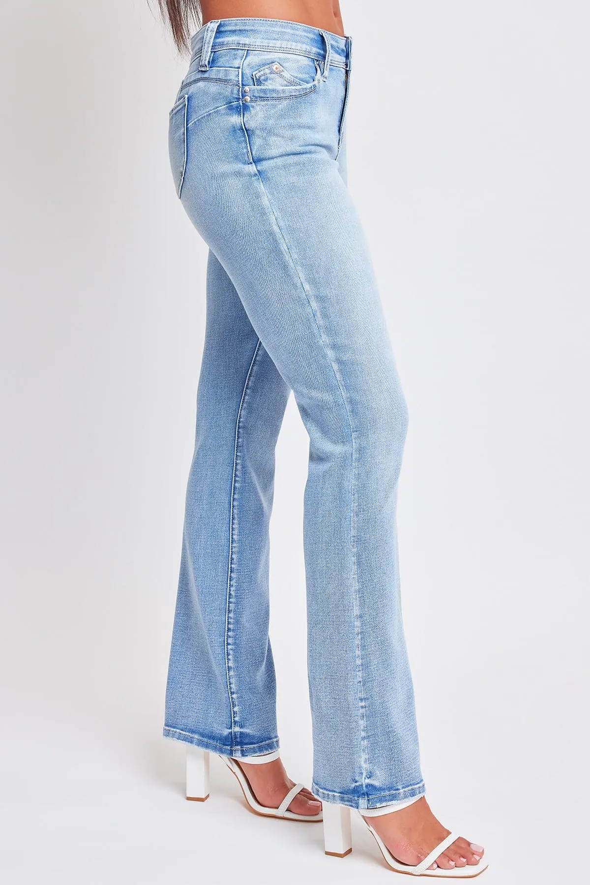 Women’s Sustainable WannaBettaButt Mid Rise Bootcut Jeans Jacket From YMI JEANS