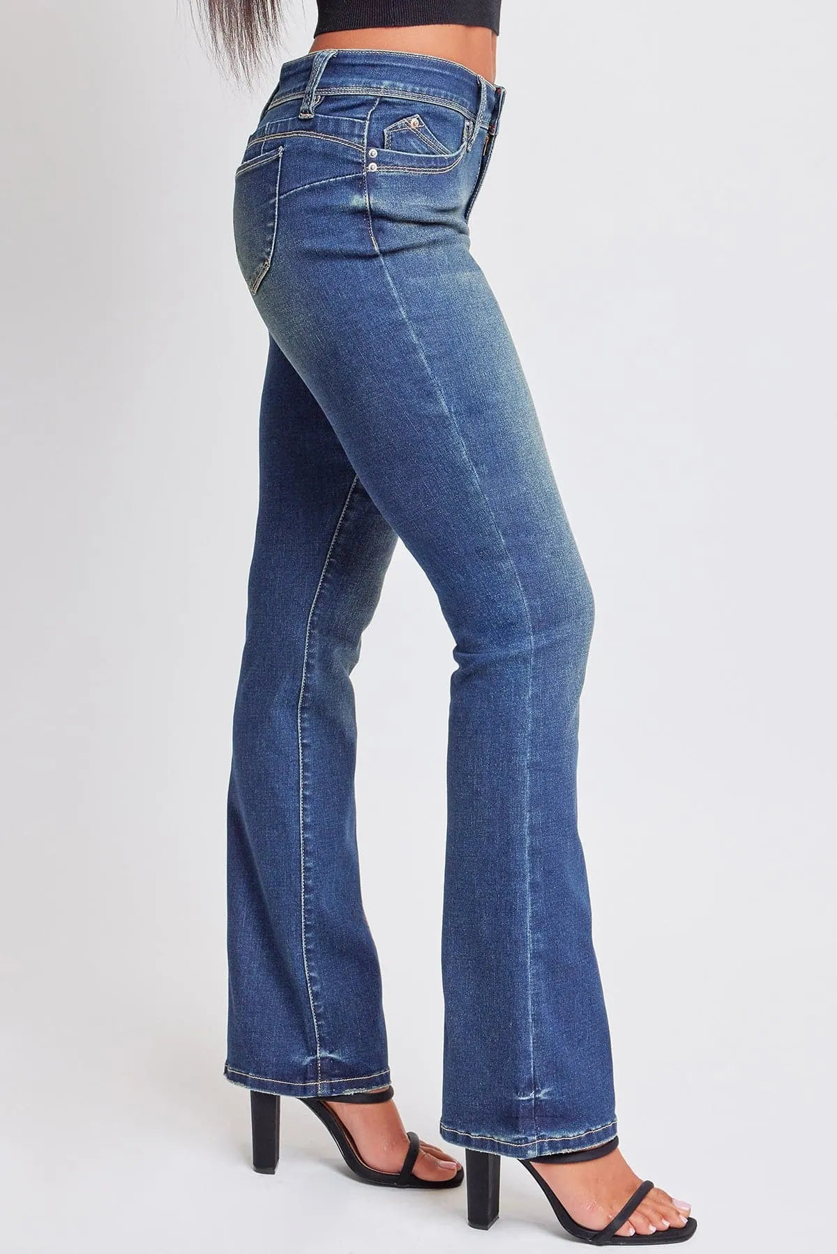 Women’s Sustainable WannaBettaButt Mid Rise Bootcut Jeans Jacket From YMI JEANS