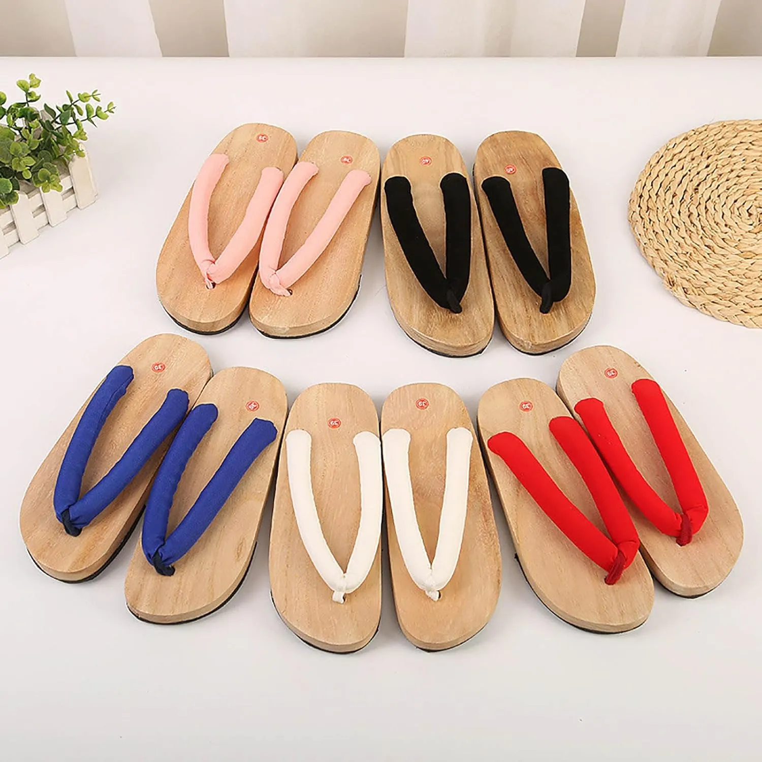 Wooden Clogs Women Kamado Kochou Cosplay Shoes Geta Slippers Japanese Sandal Clog