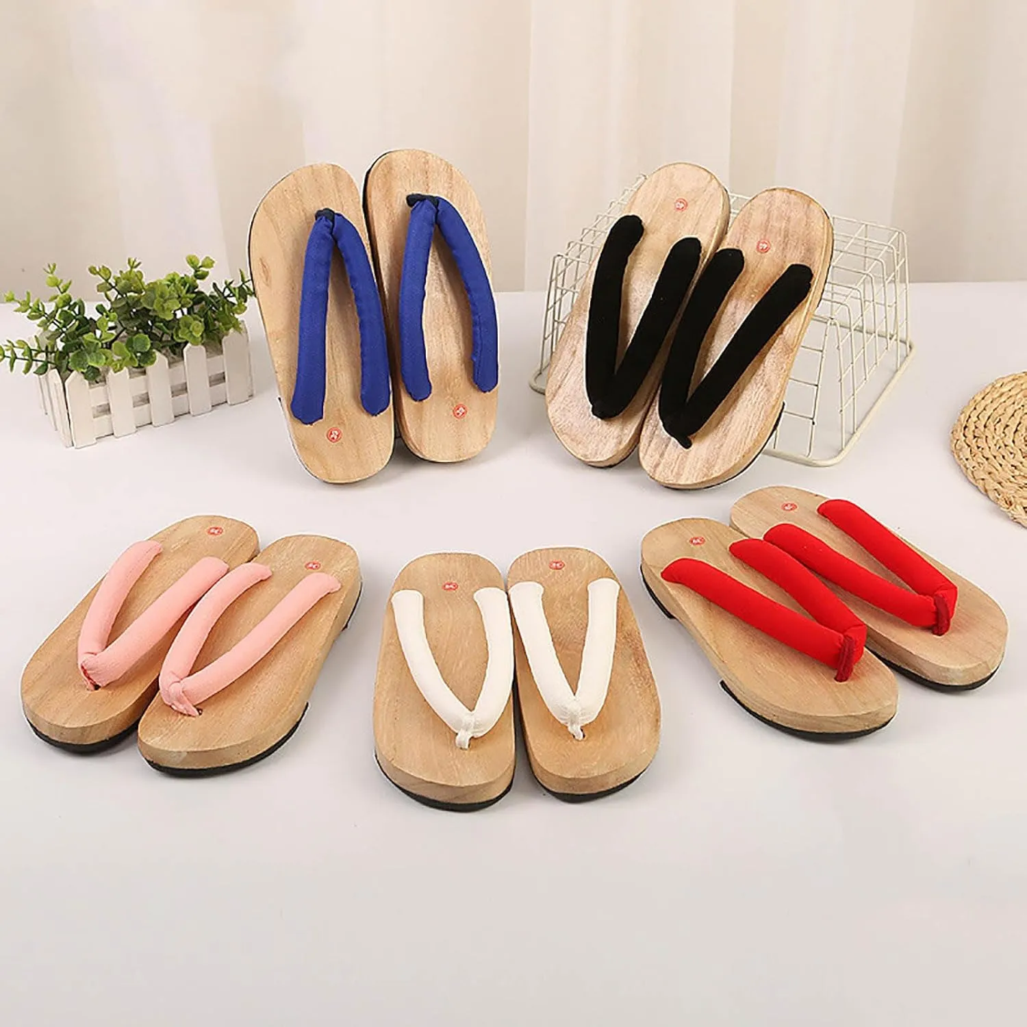 Wooden Clogs Women Kamado Kochou Cosplay Shoes Geta Slippers Japanese Sandal Clog