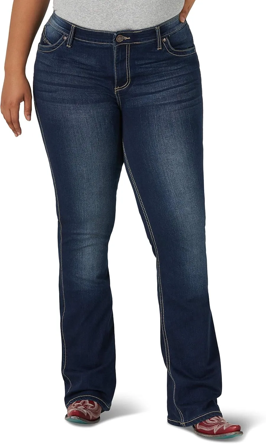 Wrangler Women's Q-Baby Mid Rise Boot Cut Ultimate Riding Jean
