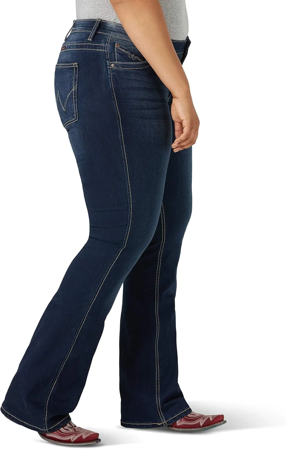 Wrangler Women's Q-Baby Mid Rise Boot Cut Ultimate Riding Jean