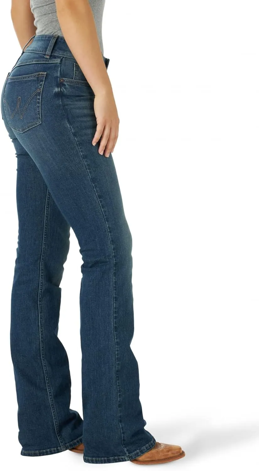 Wrangler Womens Western Mid Rise Stretch Boot Cut Jean