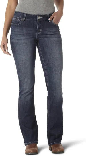 Wrangler Womens Western Mid Rise Stretch Boot Cut Jean