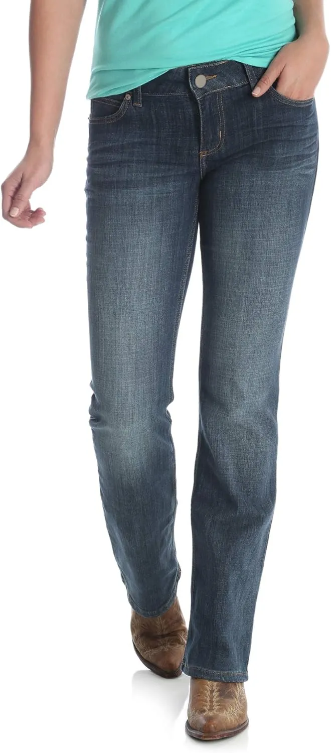 Wrangler Womens Western Mid Rise Stretch Boot Cut Jean