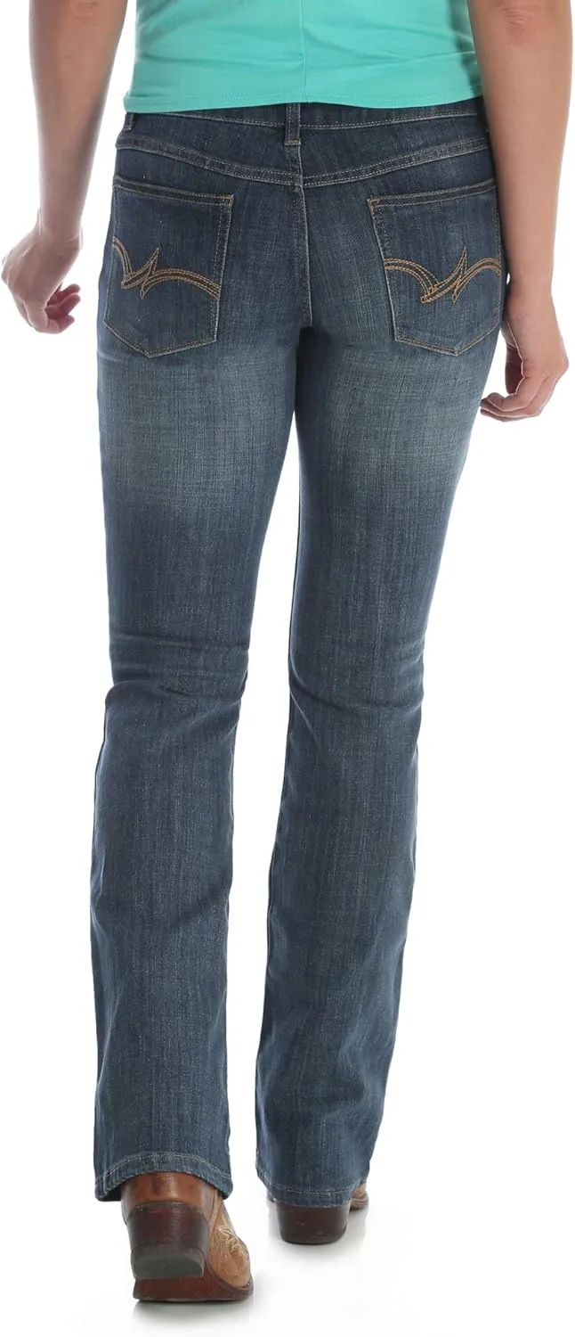 Wrangler Womens Western Mid Rise Stretch Boot Cut Jean