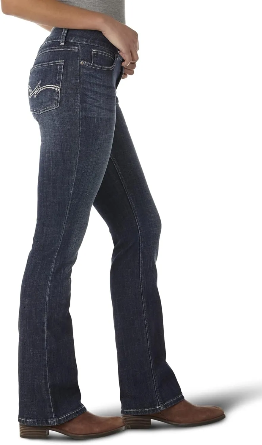 Wrangler Womens Western Mid Rise Stretch Boot Cut Jean