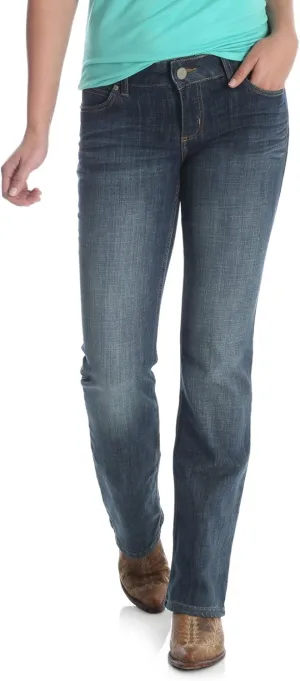 Wrangler Womens Western Mid Rise Stretch Boot Cut Jean