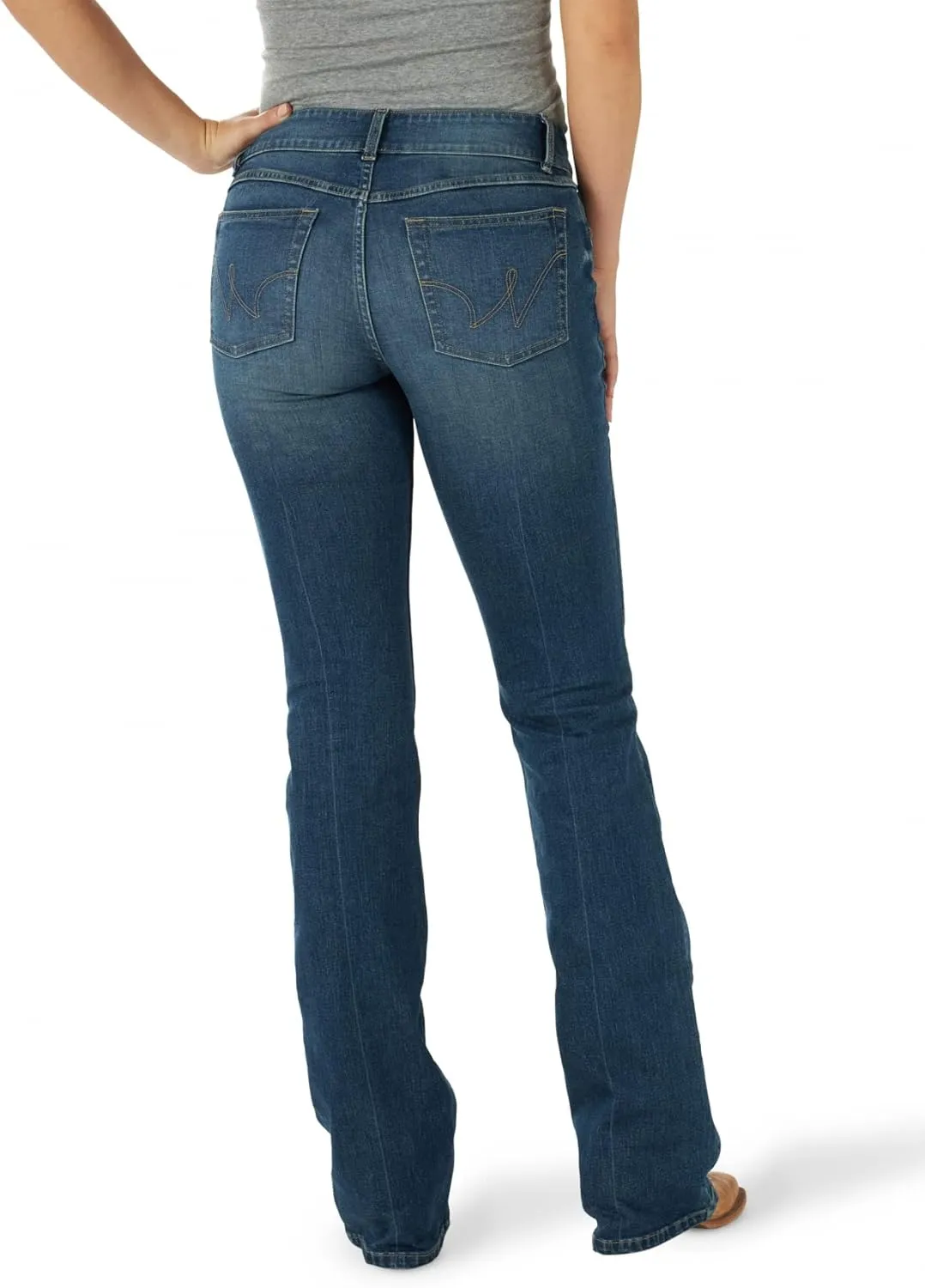 Wrangler Womens Western Mid Rise Stretch Boot Cut Jean