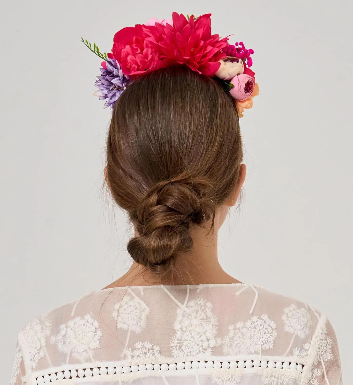 YHDDYG Fuchsia Mexican Flower Headband Mini Dried Baby Breath Flowers Headpiece Mexican Costume Cinco De Mayo Headpiece N6
