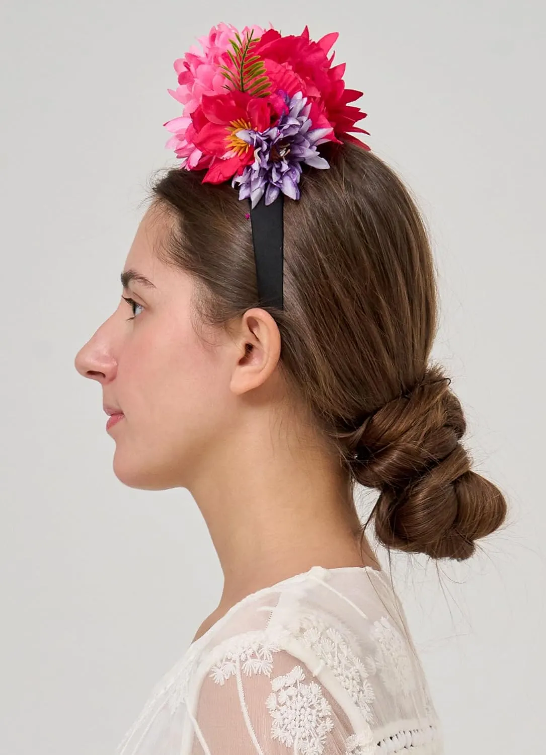 YHDDYG Fuchsia Mexican Flower Headband Mini Dried Baby Breath Flowers Headpiece Mexican Costume Cinco De Mayo Headpiece N6