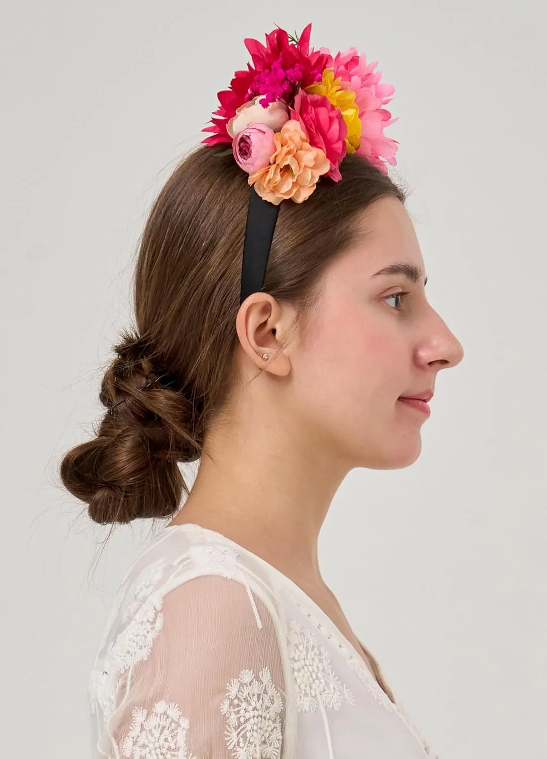 YHDDYG Fuchsia Mexican Flower Headband Mini Dried Baby Breath Flowers Headpiece Mexican Costume Cinco De Mayo Headpiece N6