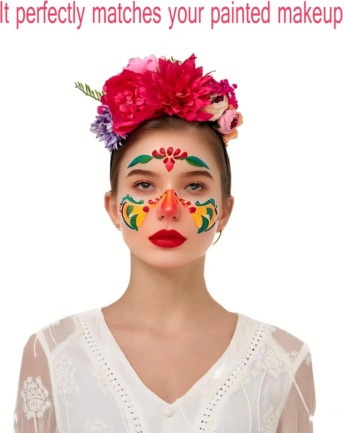 YHDDYG Fuchsia Mexican Flower Headband Mini Dried Baby Breath Flowers Headpiece Mexican Costume Cinco De Mayo Headpiece N6