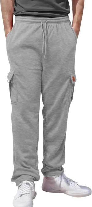 ZYXTIM Mens Cargo Joggers Combat Work Trousers Plus Size Elastic Waist Running Sport Sweatpants Big&Tall Drawstring Pants