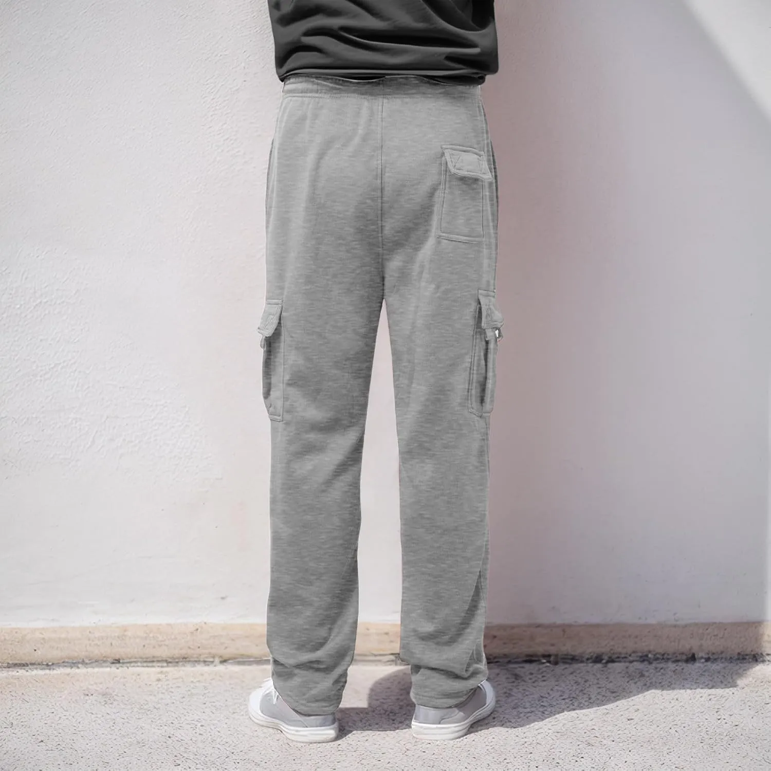 ZYXTIM Mens Cargo Joggers Combat Work Trousers Plus Size Elastic Waist Running Sport Sweatpants Big&Tall Drawstring Pants