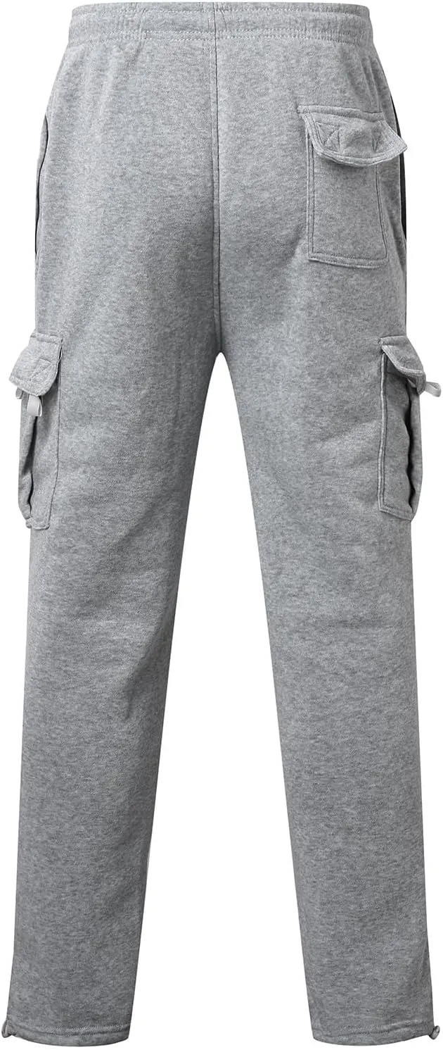 ZYXTIM Mens Cargo Joggers Combat Work Trousers Plus Size Elastic Waist Running Sport Sweatpants Big&Tall Drawstring Pants